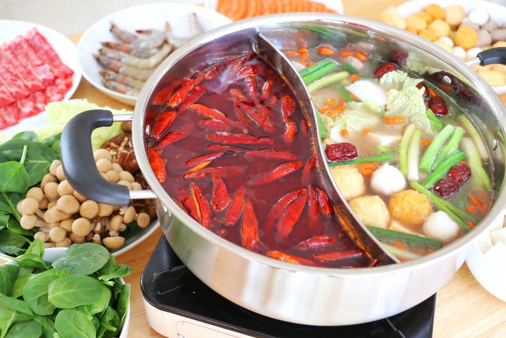 CENHOT Square Yuan Yang Heavy Bottom Stock Pot For Restaurant