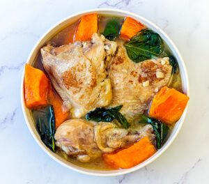 Tinolang Manok (Chicken in Ginger Broth with Papaya & Pepper Leaves) by @yvrhomecook
