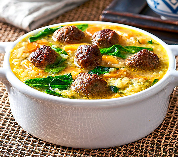 Halal Soup with Beef Meatballs and Vegetables