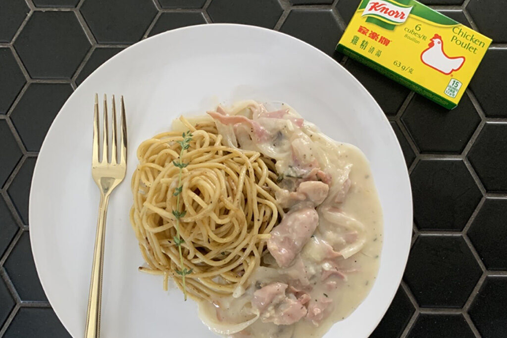 Spaghetti au poulet et aux champignons (de @eat_car ) Spaghetti au poulet et aux champignons