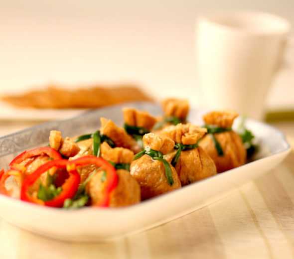 Chinese Stuffed Bean Curd Bags