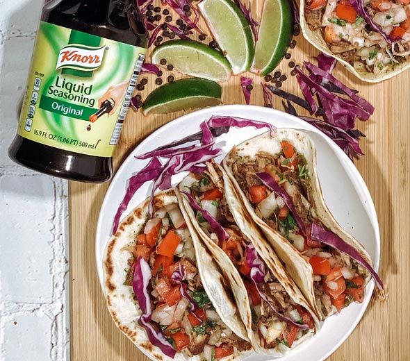 Filipino Pork Adobo Taco (by @cookingwithtin) Filipino Pork Adobo Taco
