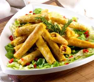 Halal Spring Rolls with Chicken Kofta and Vegetables