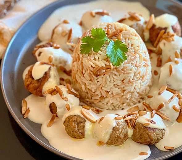 Halal Meatballs with Tahini Dressing by @taste.of.beirut