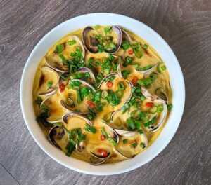 Chinese Steamed Egg with Clams (by @eatingwithkirby)